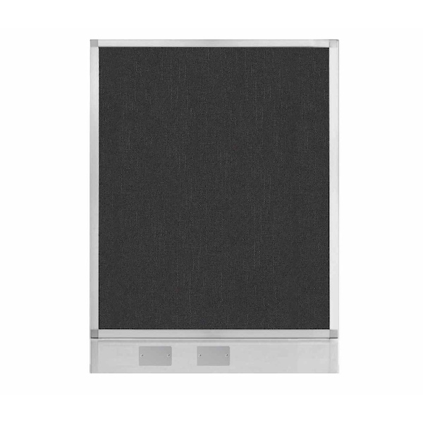 Hush Panel Configurable Cubicle Partition 3' x 4' Black Fabric w/ Cable Channel